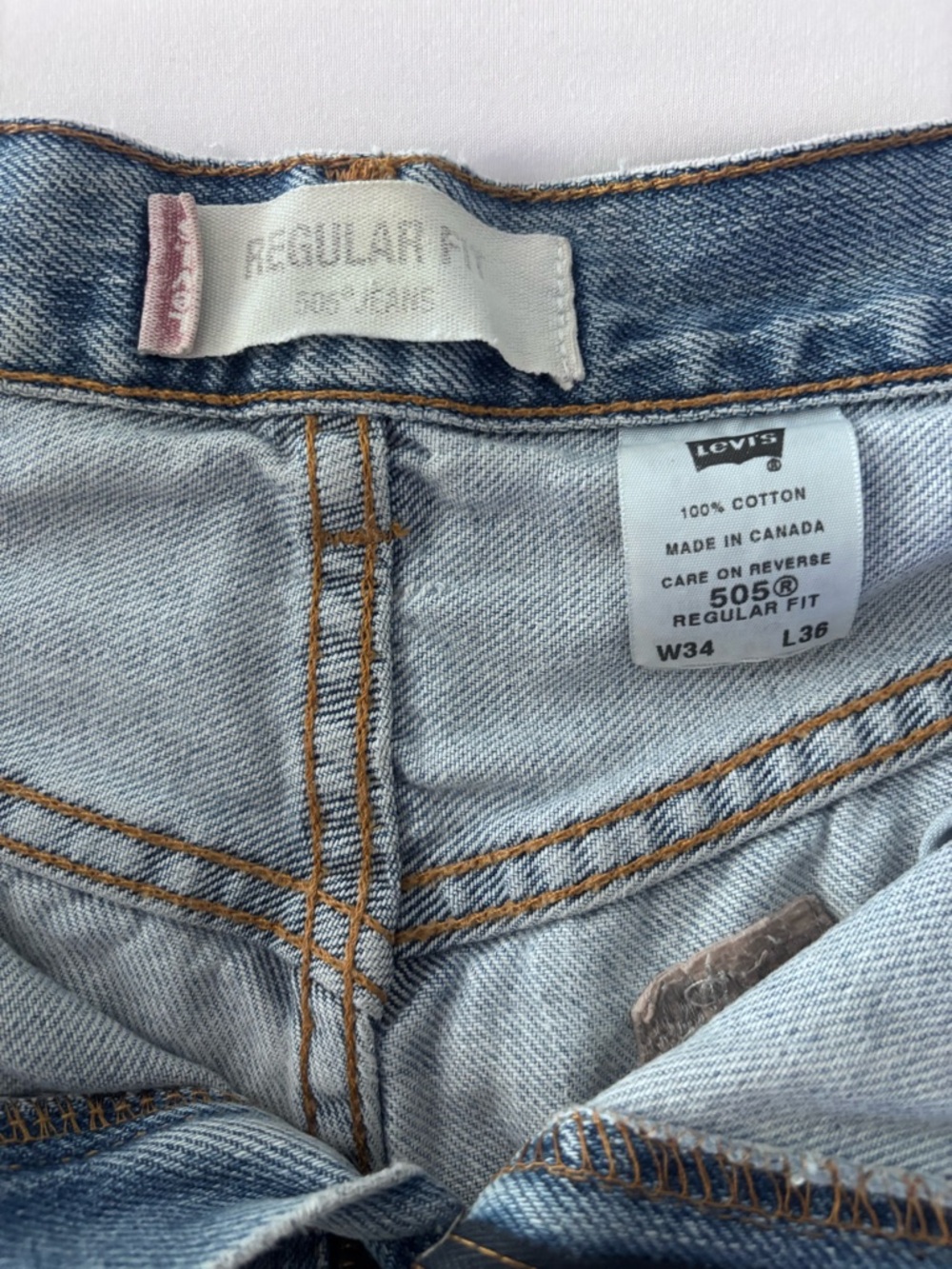 Levi's Light Blue Denim Jeans - 505 Regular Fit - Picture 3 of 3